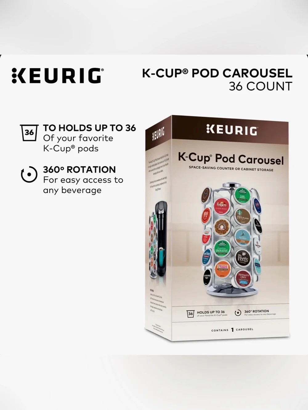 Keurig Chrome Pod Carousel - Silver Finish